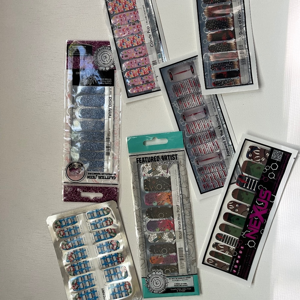 Espionage Cosmetics Nail Wraps Mixed Lot of Seven